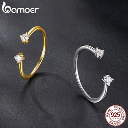 Moissanite Adjustable Silver Ring