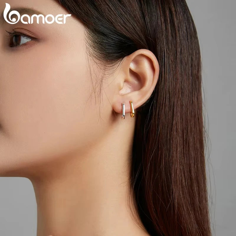 Square Sterling Silver Hoops
