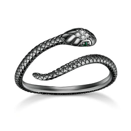Green Zircon Snake Ring