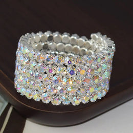 Crystal Bridal Layered Bangles