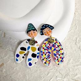 Colorful Resin Dangle Earrings