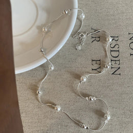 Sterling Pearl Chain Necklace