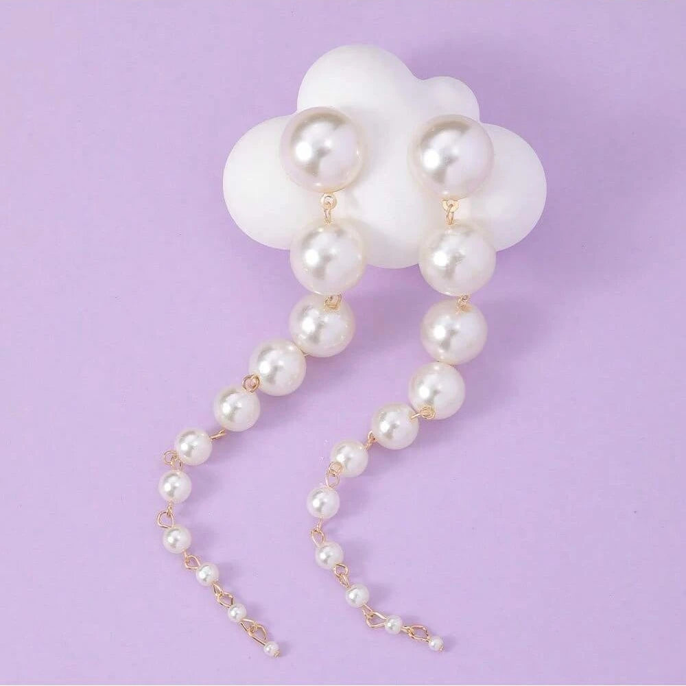 Pearl Tassel Drop Earrings