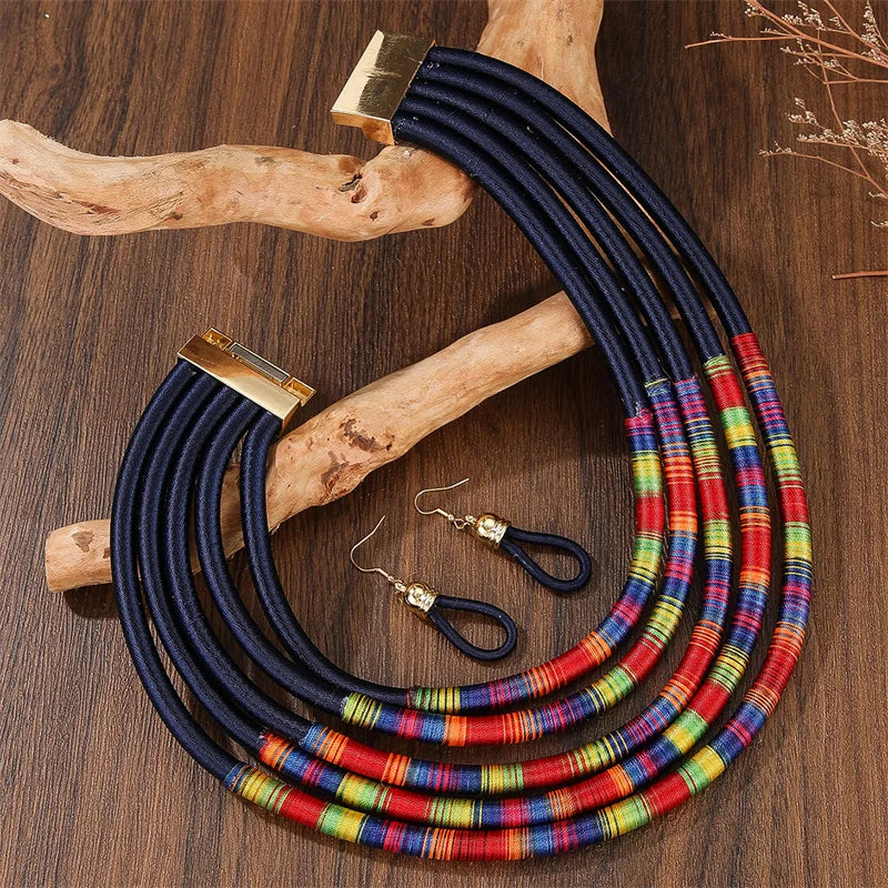 African Woven Choker Set