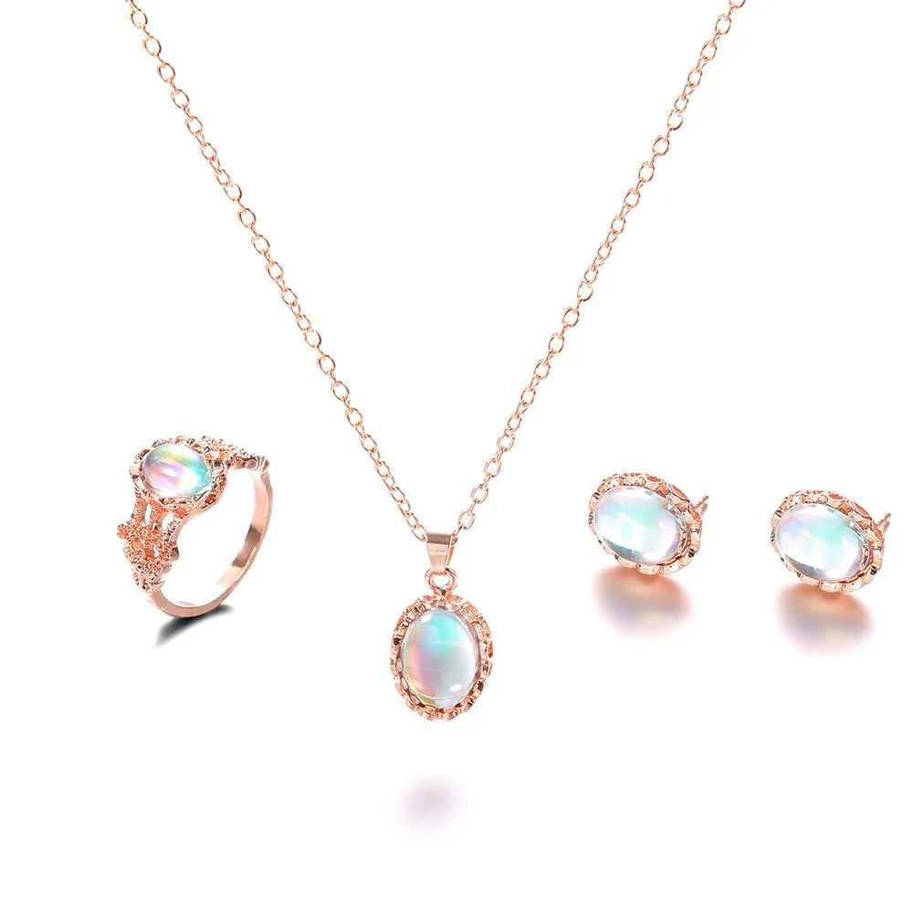 Blue Crystal Bridal Set