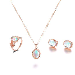 Blue Crystal Bridal Set