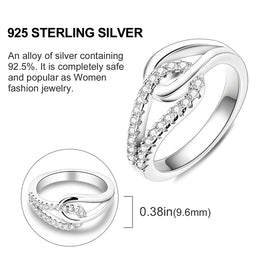 Blue Zircon Moon Ring