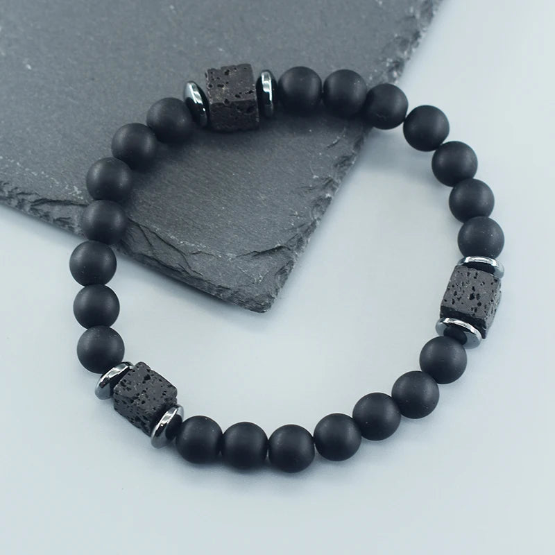 Frosted Volcanic Bead Bracelet