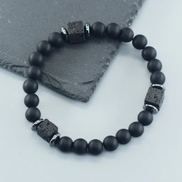 Frosted Volcanic Bead Bracelet