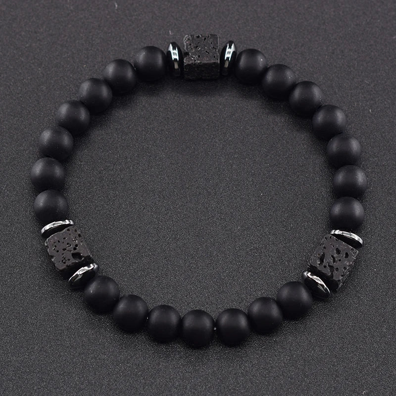 Frosted Volcanic Bead Bracelet