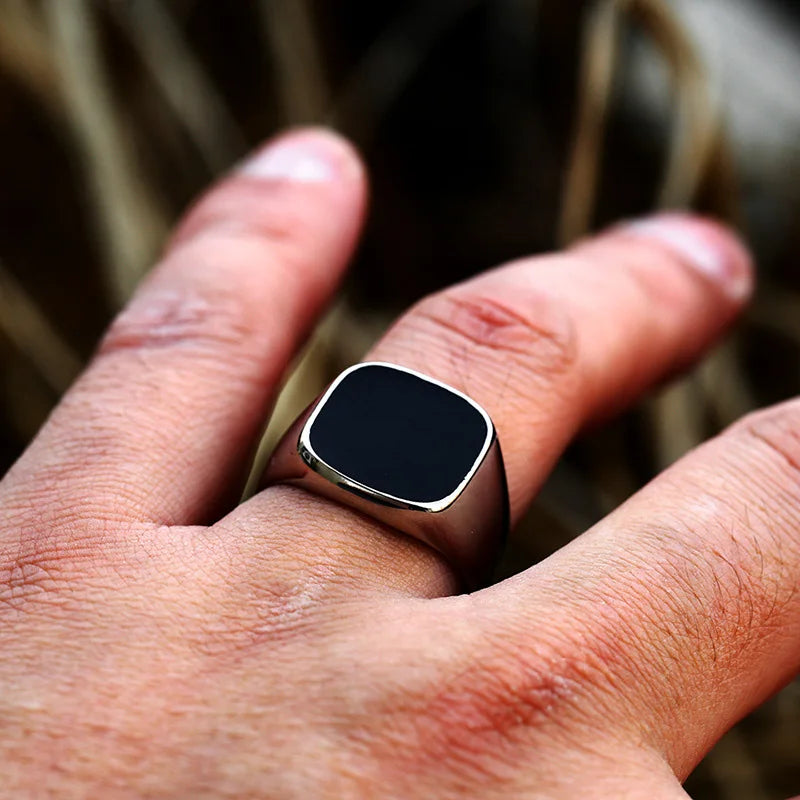 Black Onyx Signet Ring