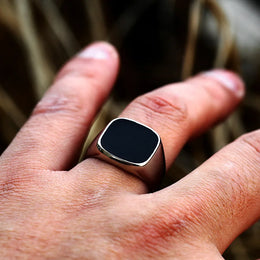Black Onyx Signet Ring