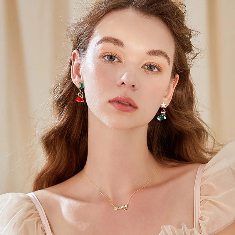 Christmas Bow Bell Earrings