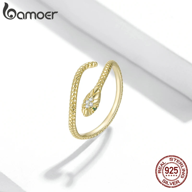 Green Zircon Snake Ring