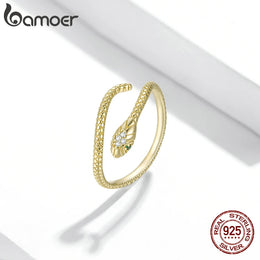 Green Zircon Snake Ring