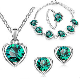 Blue Crystal Bridal Set