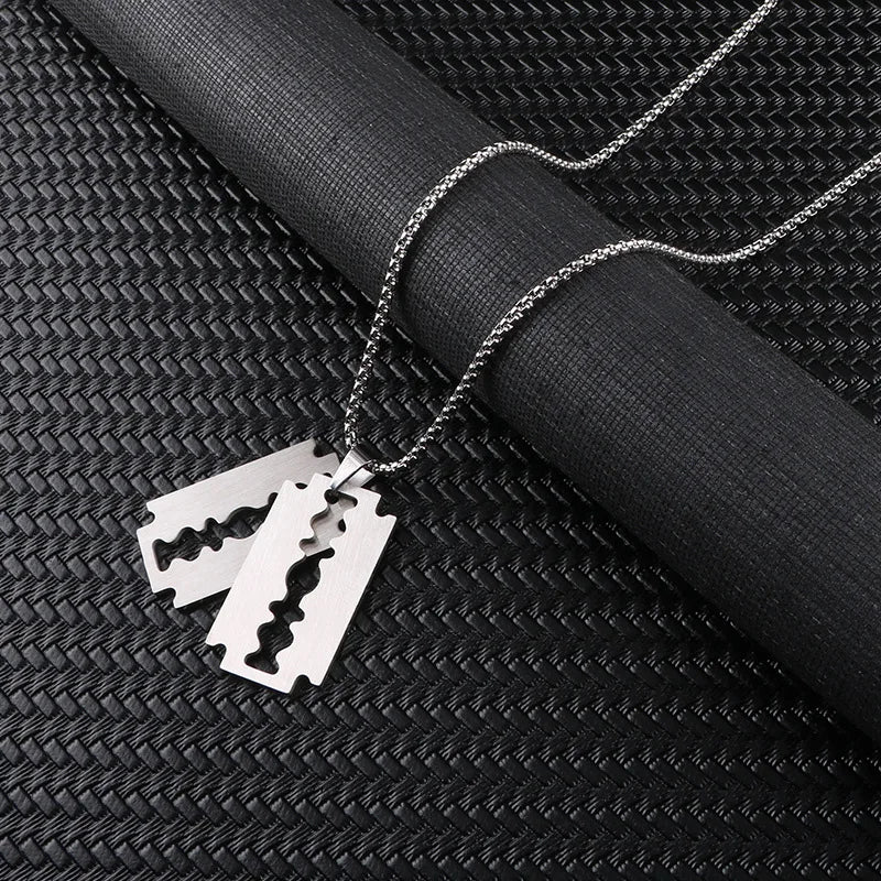 Interlocking Geometric Steel Necklace