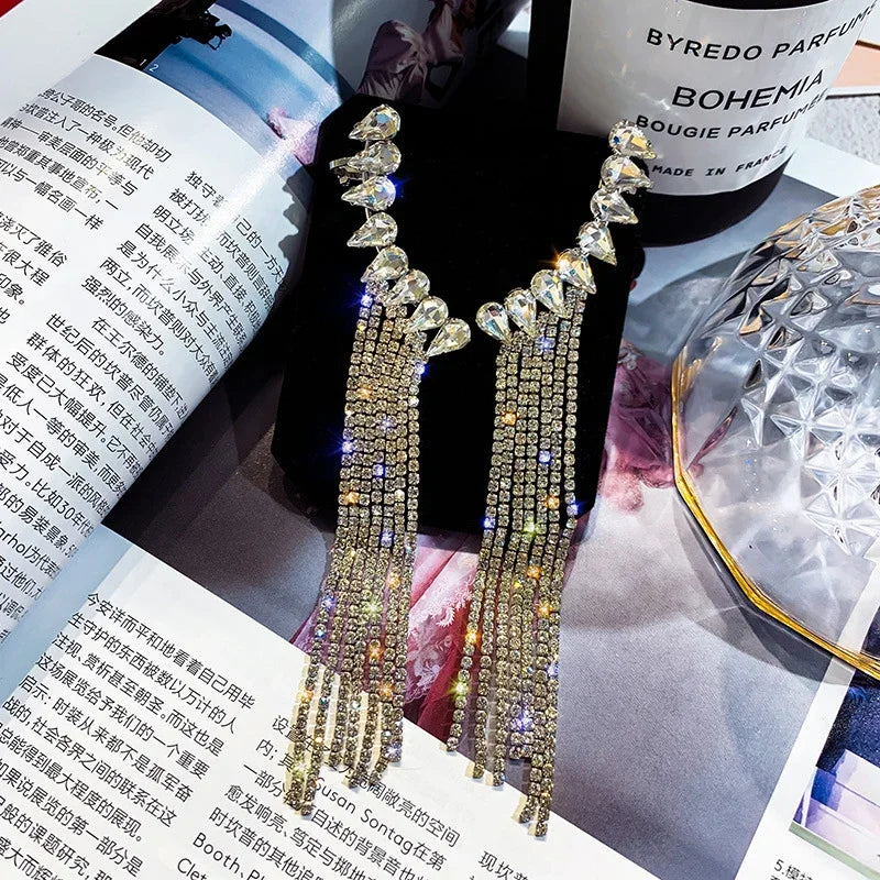 Crystal Tassel Drop Earrings