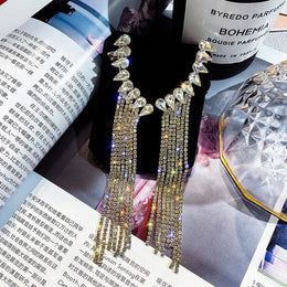 Crystal Tassel Drop Earrings