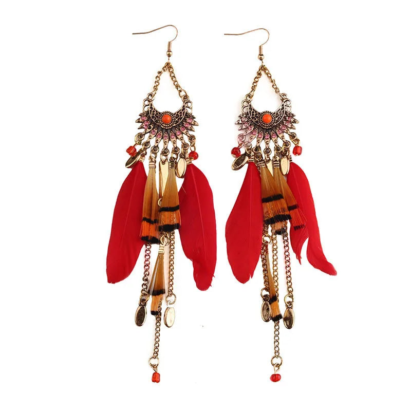 Dreamcatcher Feather Tassel Earrings