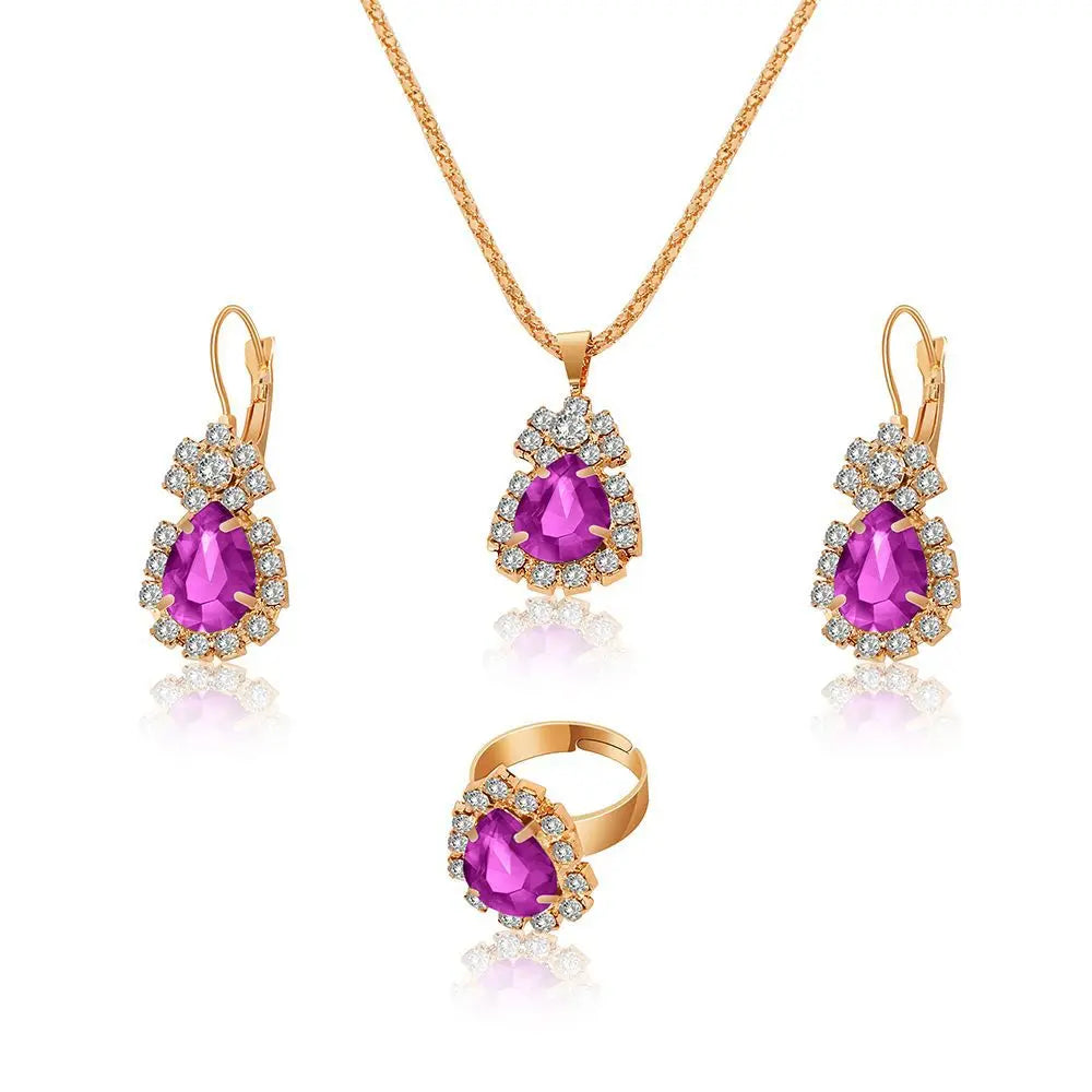 Blue Crystal Bridal Set