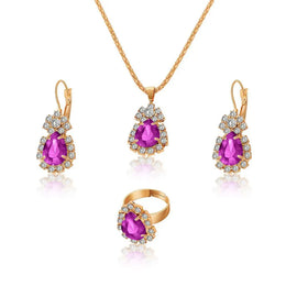 Blue Crystal Bridal Set