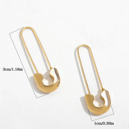 Safety Pin Drop Earrings