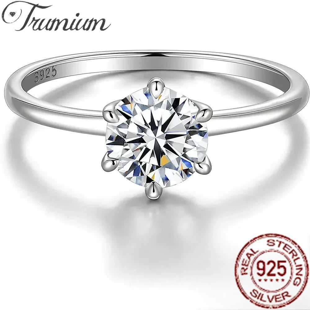 Moissanite Sterling Wedding Ring