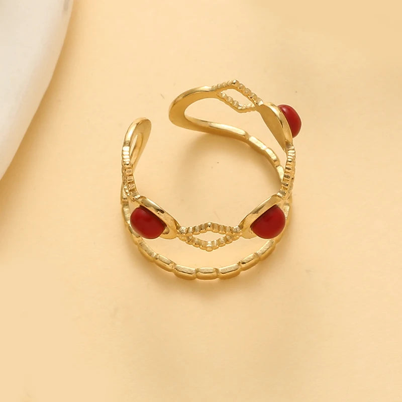 Natural Stone Open Ring