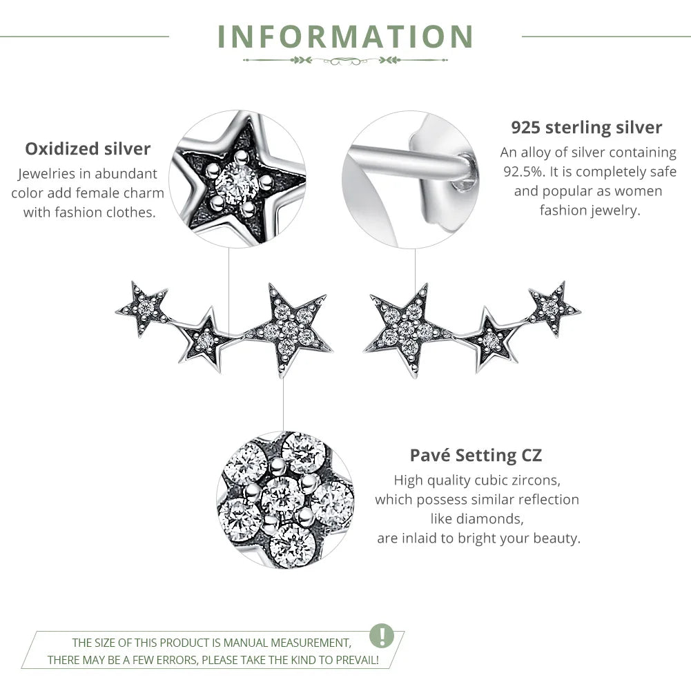 Stackable Star Silver Earrings