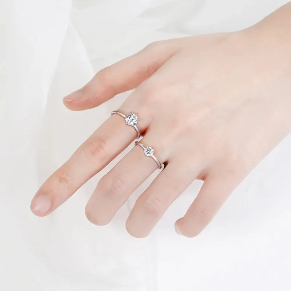Moissanite Sterling Wedding Ring