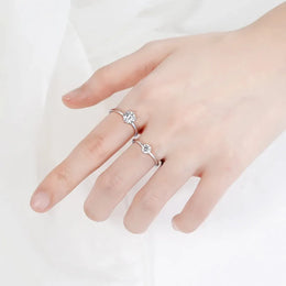Moissanite Sterling Wedding Ring