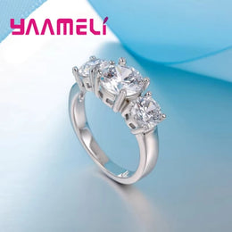 Silver Zircon Band Ring