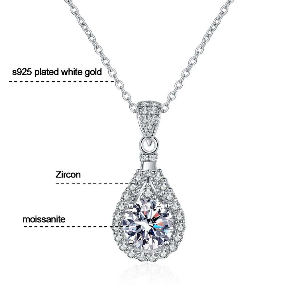 VVS1 Moissanite Silver Necklace