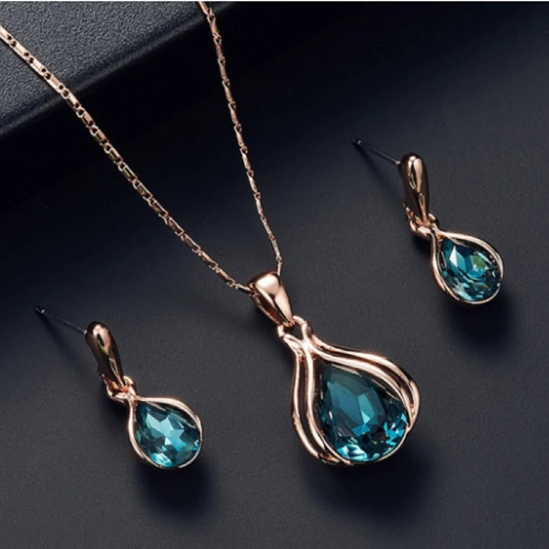 Blue Waterdrop Jewelry Set
