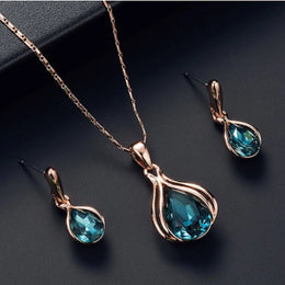 Blue Waterdrop Jewelry Set