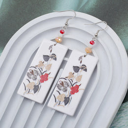 Black Acrylic Flower Earrings