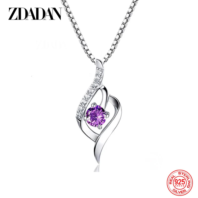 Blue Crystal Silver Necklace