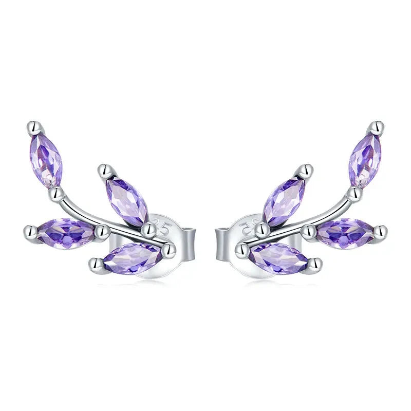 Purple Branch Silver Studs