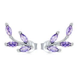 Purple Branch Silver Studs