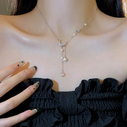 Sterling Star Moon Necklace