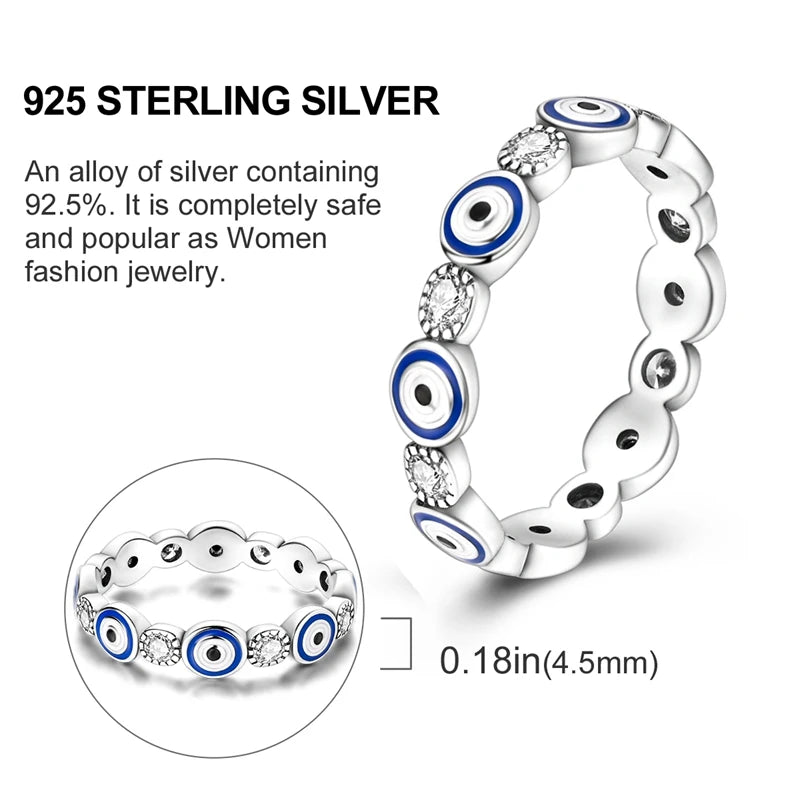 Blue Zircon Moon Ring