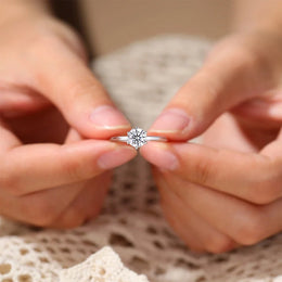 Moissanite Sterling Wedding Ring