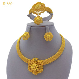 Flower Gold Jewelry Set