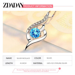 Blue Crystal Silver Necklace