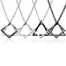 Interlocking Geometric Steel Necklace