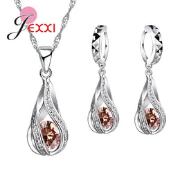 Sterling Waterdrop Zircon Set