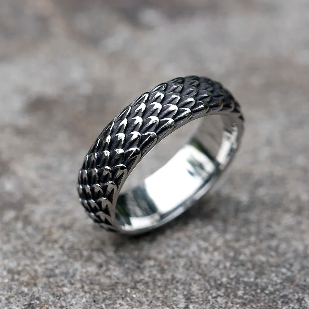 Viking Dragon Steel Ring