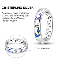 Blue Zircon Moon Ring