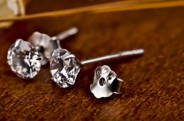 Cubic Zirconia Silver Studs